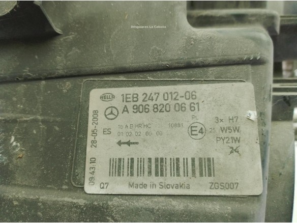 A9068200661 FARO DERECHO MERCEDES BENZ SPRINTER 3,5-t Autobús (906)|Desguaces La Cabaña