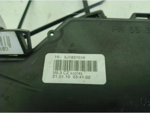5J1837016 CERRADURA PUERTA LAT DEL DER SKODA FABIA II (542)|Desguaces La Cabaña