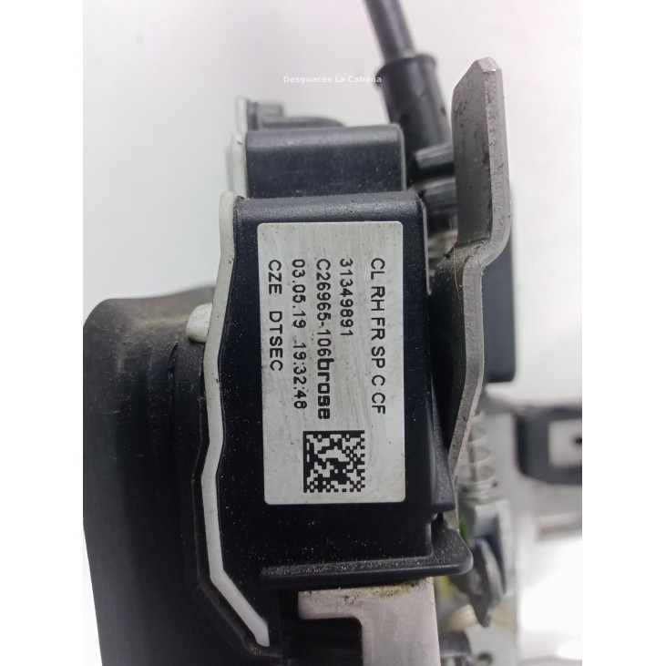 31349891 CERRADURA PUERTA LAT DEL DER VOLVO XC40 (536) |Desguaces La Cabaña