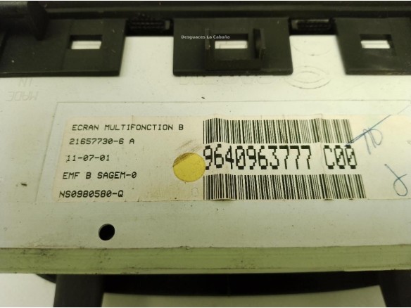 P9640963777 DISPLAY PEUGEOT 307 (3A/C)|Desguaces La Cabaña