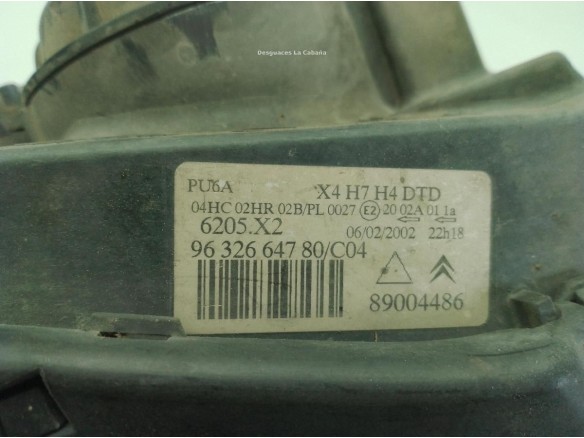 6205X2, 9632664780 FARO DERECHO CITROEN C5 I (DC_)|Desguaces La Cabaña
