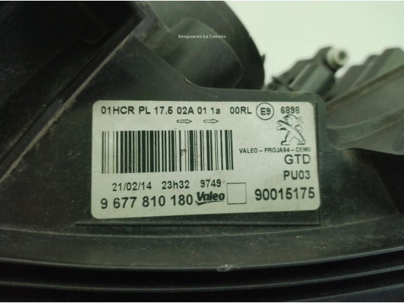 1685353580, 9677810180 FARO IZQUIERDO PEUGEOT 2008|Desguaces La Cabaña