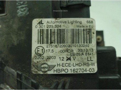63122751872, HBPO16270403 FARO DERECHO MINI MINI (R56)|Desguaces La Cabaña
