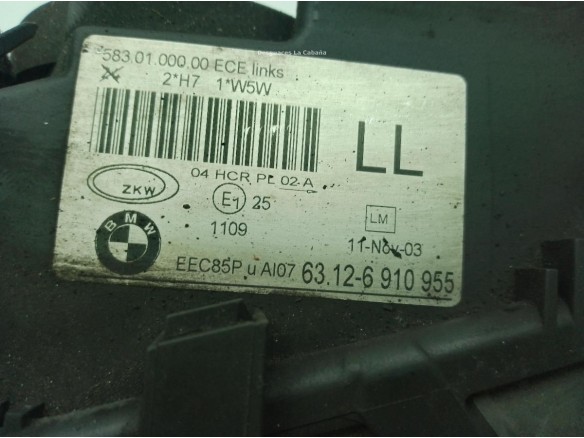 63126910955 FARO IZQUIERDO BMW 3 (E46)|Desguaces La Cabaña