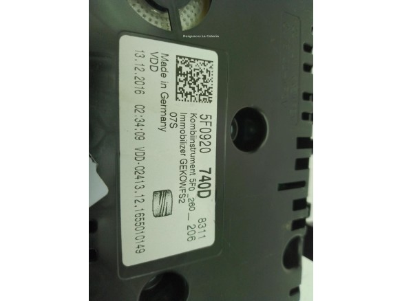 5F0920740D CUADRO INSTRUMENTOS SEAT LEON (5F1)|Desguaces La Cabaña