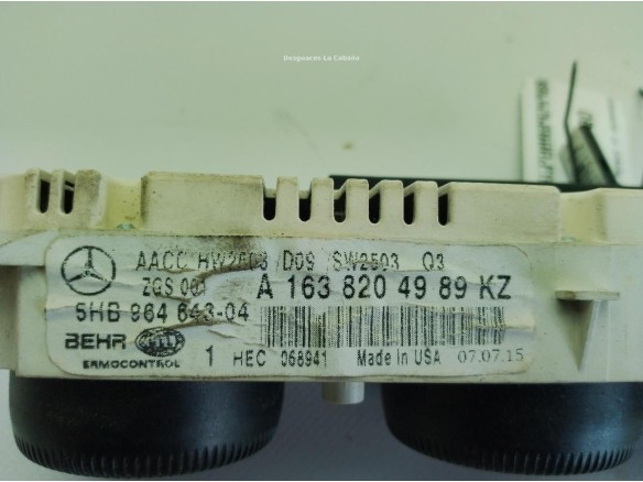 A1638204989 MANDO CLIMA MERCEDES BENZ CLASE M (W163)|Desguaces La Cabaña