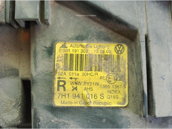 FARO DERECHO VW TRANSPORTER V Caja/Chasis (7JD, 7JE, 7JL, 7JY, 7JZ, 7FD, 7FE|Desguaces La Cabaña
