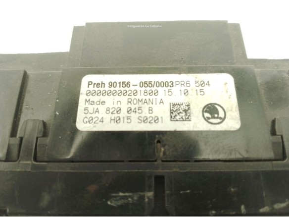 5JA820045B MANDO CALEFACCION SKODA RAPID (NH3)|Desguaces La Cabaña
