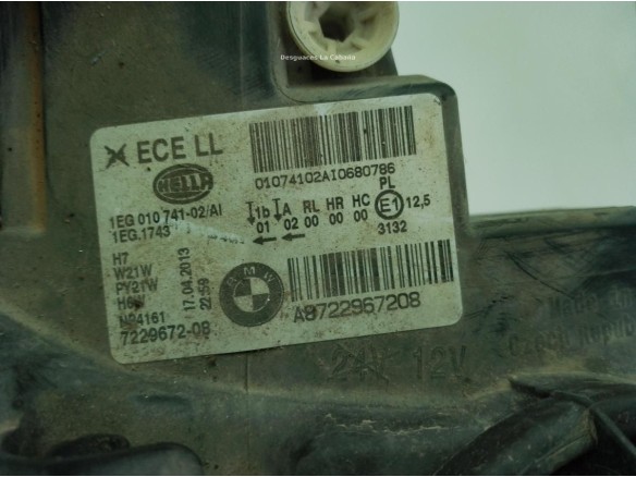 63117229672 FARO DERECHO BMW 1 (F21)|Desguaces La Cabaña