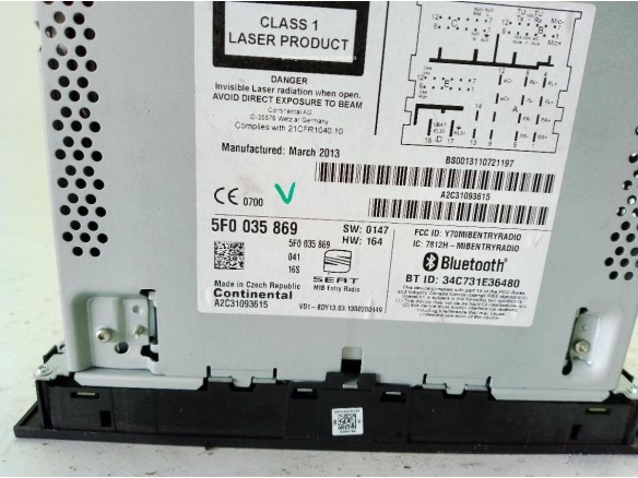 5F0035869 PANTALLA MULTIMEDIA SEAT LEON (5F1)|Desguaces La Cabaña