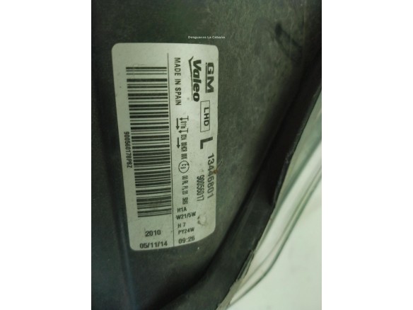 13446801 FARO IZQUIERDO OPEL CORSA D Van (S07)|Desguaces La Cabaña