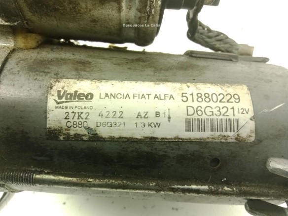 51880229,D6G321, ARRANQUE FIAT GRANDE PUNTO (199_)|Desguaces La Cabaña