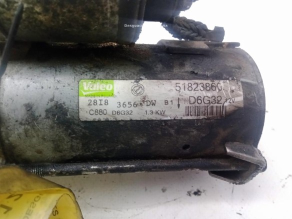 51823860,D6G32, ARRANQUE FIAT GRANDE PUNTO (199_)|Desguaces La Cabaña