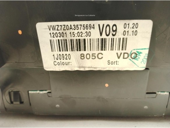 1J0920805C, CUADRO INSTRUMENTOS VW GOLF IV (1J1)|Desguaces La Cabaña