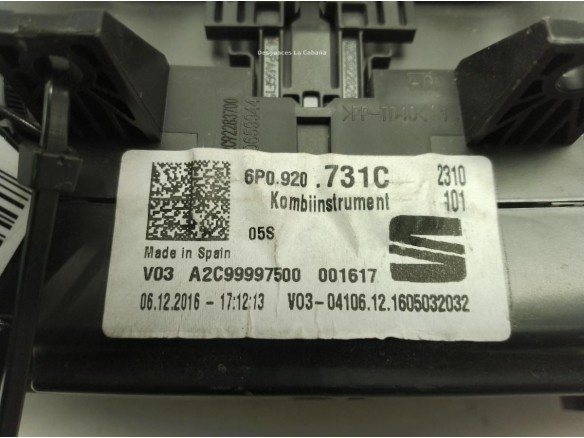 6P0920731C, CUADRO INSTRUMENTOS SEAT IBIZA IV (6J5, 6P1)|Desguaces La Cabaña