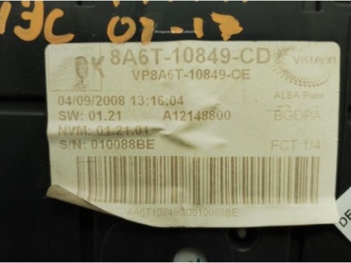 8A6T10849CD, CUADRO INSTRUMENTOS FORD FIESTA VI|Desguaces La Cabaña