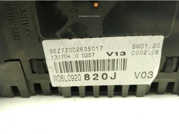 6L0920820J, CUADRO INSTRUMENTOS SEAT IBIZA III (6L1)|Desguaces La Cabaña