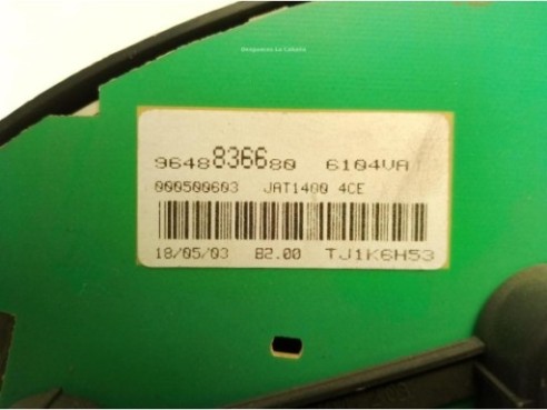 9648863380, CUADRO INSTRUMENTOS PEUGEOT 206 Fastback (2A/C)|Desguaces La Cabaña