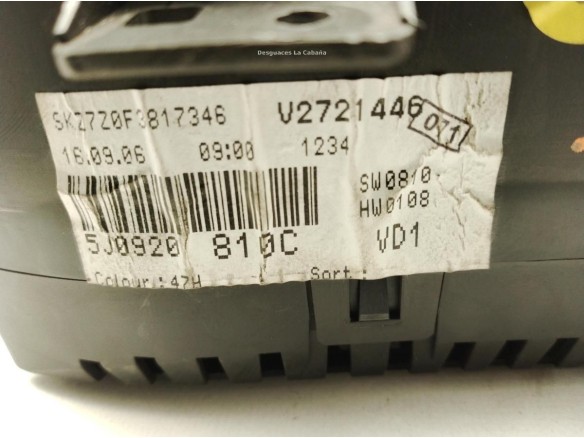 5J0920811C,V2802476, CUADRO INSTRUMENTOS SKODA ROOMSTER (5J)|Desguaces La Cabaña
