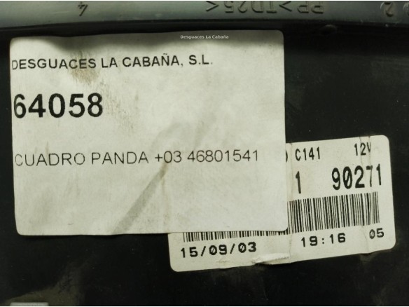 46801541, CUADRO INSTRUMENTOS FIAT PANDA (141A)|Desguaces La Cabaña