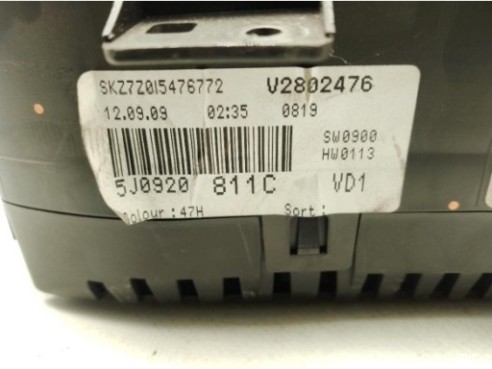 5J0920811C,V2802476, CUADRO INSTRUMENTOS SKODA ROOMSTER (5J)|Desguaces La Cabaña
