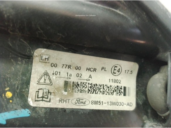1744977, 8M5113W030AD FARO IZQUIERDO FORD FOCUS II (DA_, HCP)|Desguaces La Cabaña