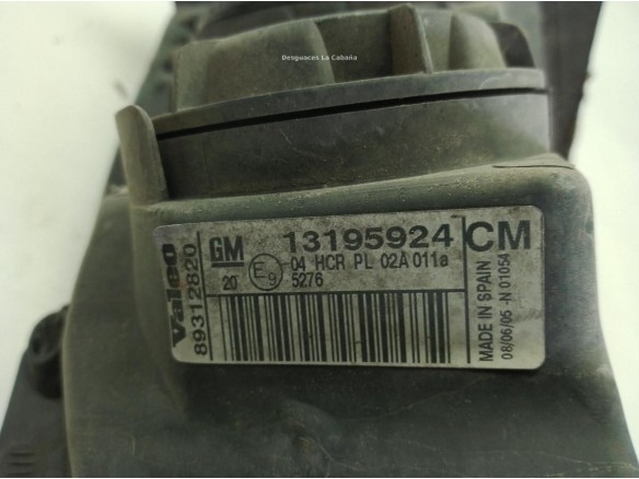 93185147, 13195924 FARO DERECHO OPEL CORSA C (X01)|Desguaces La Cabaña