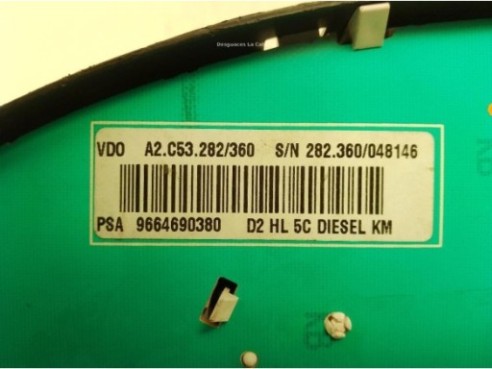 9664690380,A2C53282360, CUADRO INSTRUMENTOS PEUGEOT 407 (6D_)|Desguaces La Cabaña
