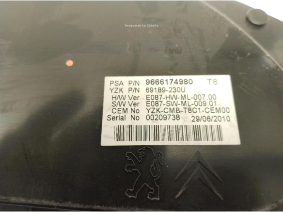 9666174980, CUADRO INSTRUMENTOS PEUGEOT 3008 Limusina (0U_)|Desguaces La Cabaña