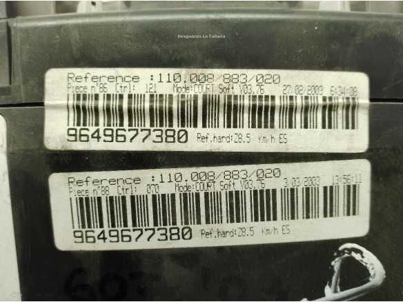 9649677380, CUADRO INSTRUMENTOS PEUGEOT 607 (9D, 9U)|Desguaces La Cabaña