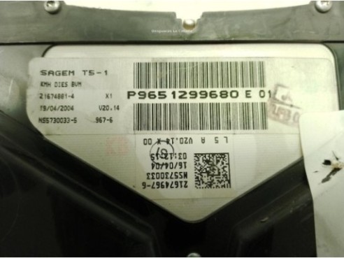 9651299680, CUADRO INSTRUMENTOS PEUGEOT 307 (3A/C)|Desguaces La Cabaña