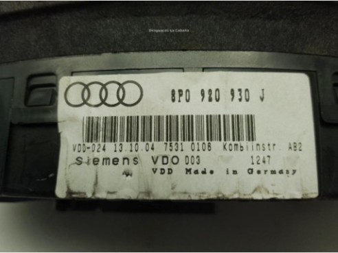 8P0920930J, CUADRO INSTRUMENTOS AUDI A3 Sportback (8PA)|Desguaces La Cabaña
