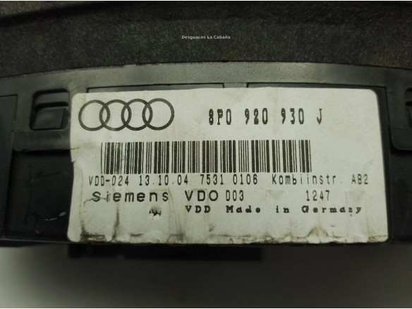 8P0920930J, CUADRO INSTRUMENTOS AUDI A3 Sportback (8PA)|Desguaces La Cabaña