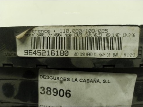 9645216180, CUADRO INSTRUMENTOS PEUGEOT 406 (8B)|Desguaces La Cabaña