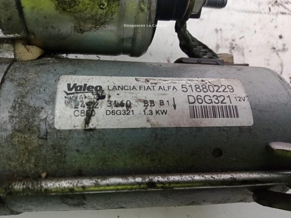 51880229,D6G321, ARRANQUE FIAT GRANDE PUNTO (199_)|Desguaces La Cabaña