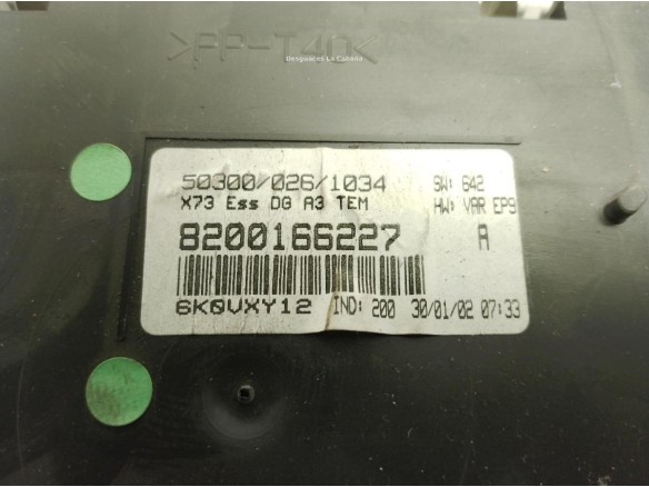 8200166227, CUADRO INSTRUMENTOS RENAULT VEL SATIS (BJ0_)|Desguaces La Cabaña