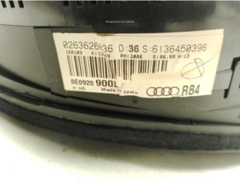 8E09209002, CUADRO INSTRUMENTOS AUDI A4 (8E2, B6)|Desguaces La Cabaña