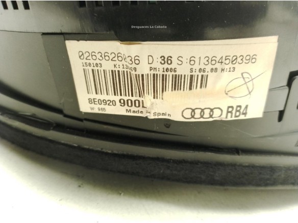 8E09209002, CUADRO INSTRUMENTOS AUDI A4 (8E2, B6)|Desguaces La Cabaña