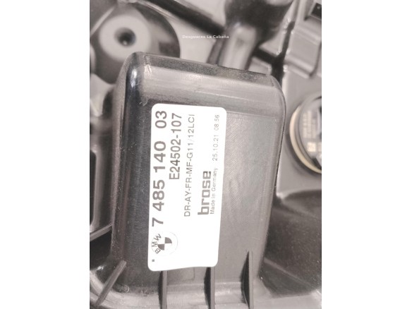 51337422880 ELEVALUNAS PUERTA LAT DEL DER BMW 7 (G11, G12)|Desguaces La Cabaña
