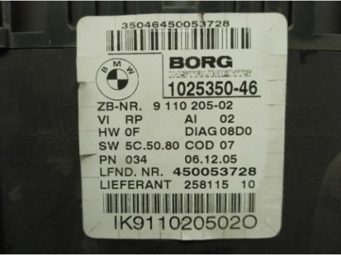 102535046, CUADRO INSTRUMENTOS BMW 3 (E90)|Desguaces La Cabaña