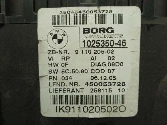 102535046, CUADRO INSTRUMENTOS BMW 3 (E90)|Desguaces La Cabaña