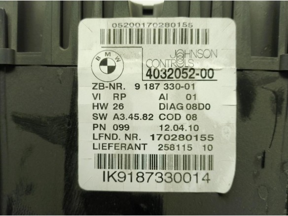 9187330, CUADRO INSTRUMENTOS BMW 1 (E87)|Desguaces La Cabaña