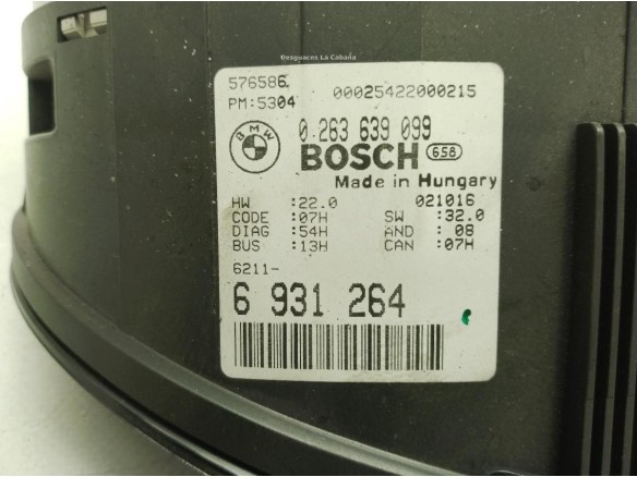 6931264,0263639099, CUADRO INSTRUMENTOS BMW 3 (E46)|Desguaces La Cabaña