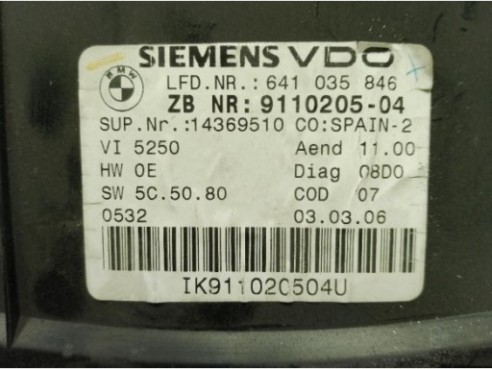A2C53168441, CUADRO INSTRUMENTOS BMW 3 (E90)|Desguaces La Cabaña