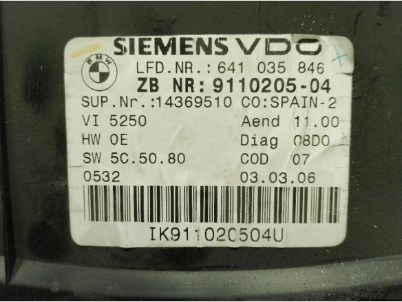 A2C53168441, CUADRO INSTRUMENTOS BMW 3 (E90)|Desguaces La Cabaña