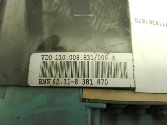 62118381870, CUADRO INSTRUMENTOS BMW 3 (E36)|Desguaces La Cabaña