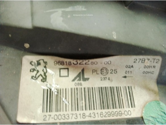 620686, 9681832280 FARO DERECHO PEUGEOT 307 SW (3H)|Desguaces La Cabaña
