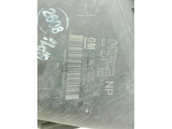 93192444 FARO DERECHO OPEL ZAFIRA B (A05)|Desguaces La Cabaña