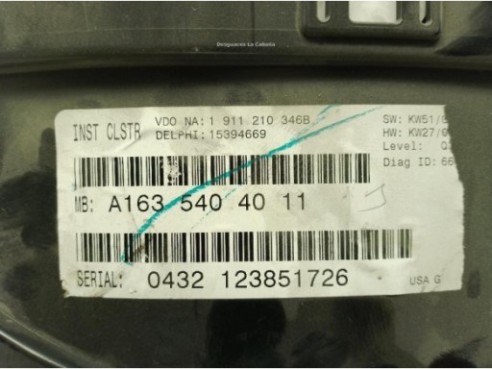 A1635404011, CUADRO INSTRUMENTOS MERCEDES BENZ CLASE M (W163)|Desguaces La Cabaña