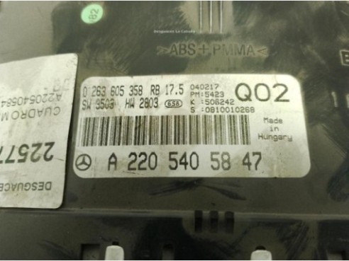 A2205405847, CUADRO INSTRUMENTOS MERCEDES BENZ CLASE S (W220)|Desguaces La Cabaña